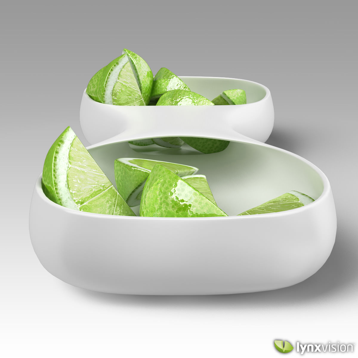 Ceramic Tray with Sliced Limes 3D model_2