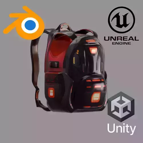 Stylized Backpack BP28 Low-poly 3D model