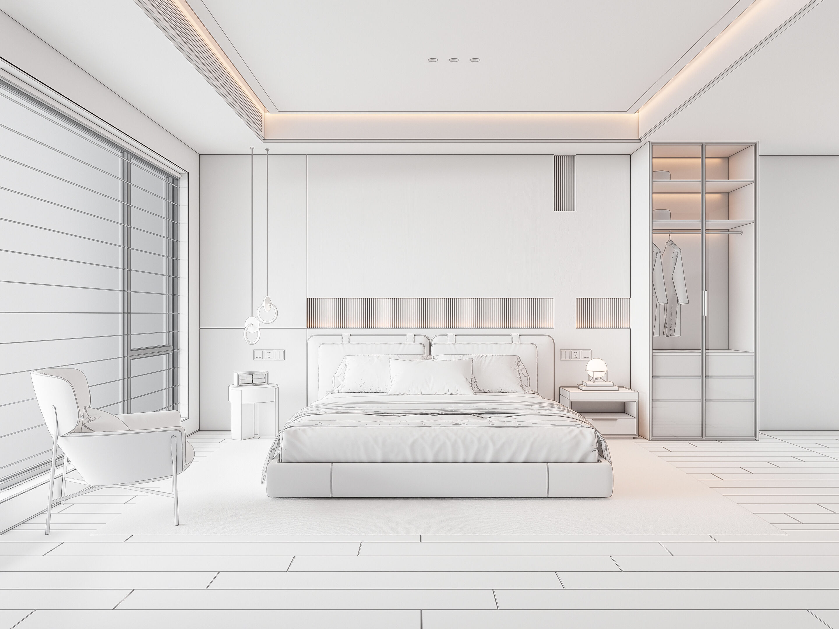 Italian bedroom 3 3D model_19