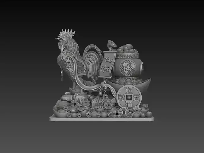 Zodiac Rooster 3D Model 3D print model