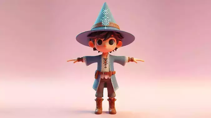 Wizard Boy  3D Character Model