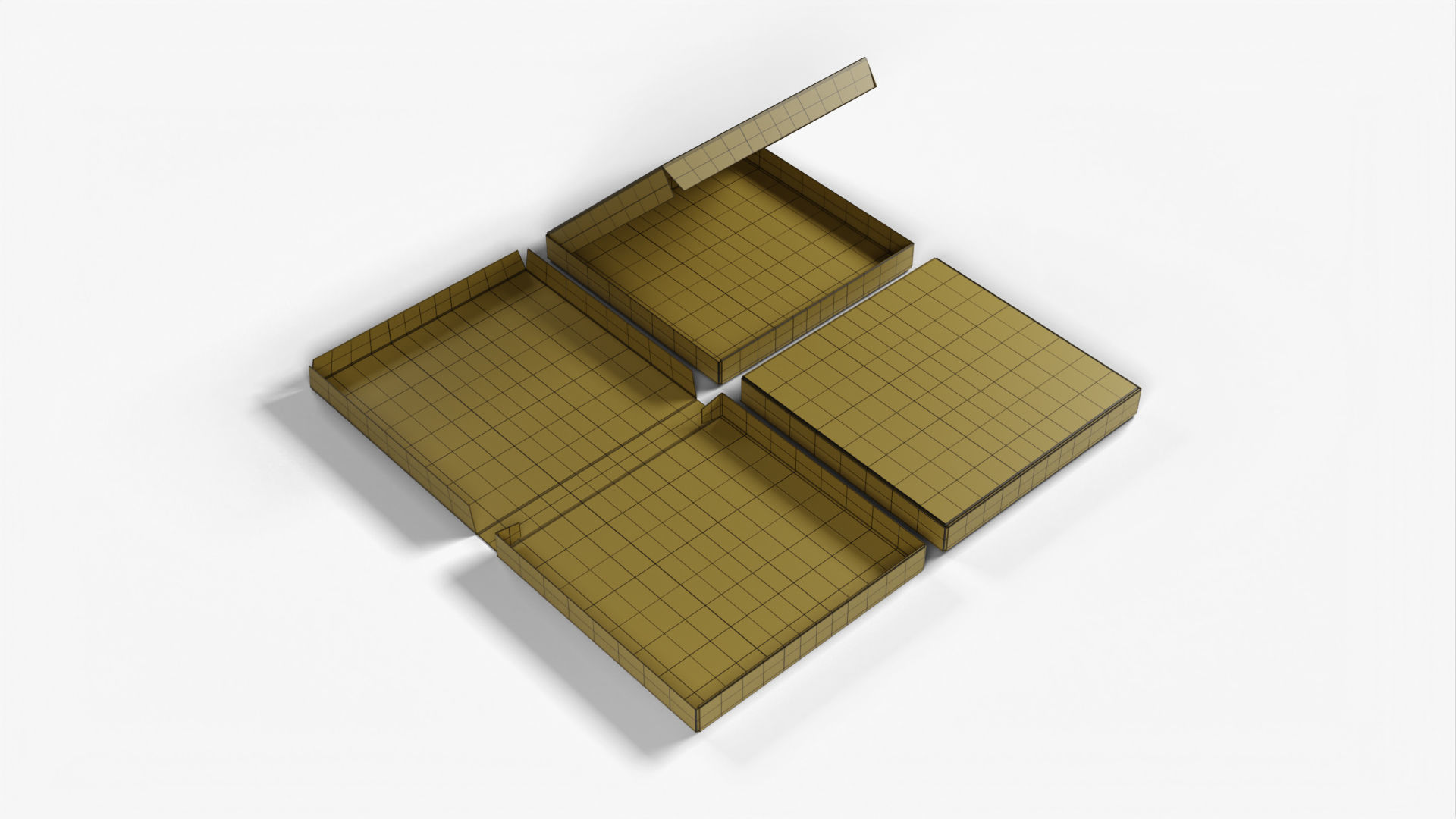 4-inch Pizza Boxes Kraft Paper Mockup 3D Model Collection_20