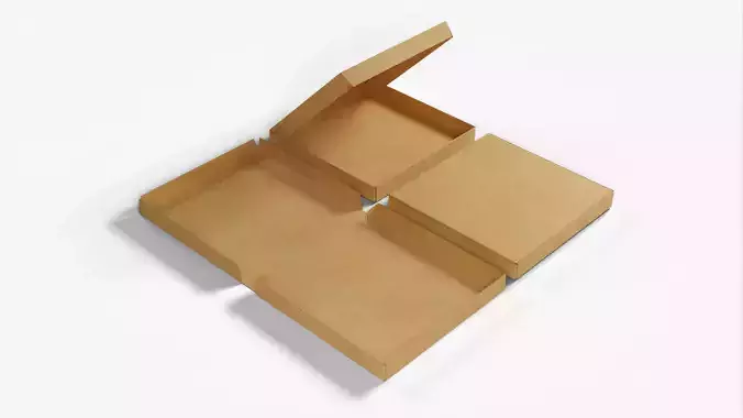4-inch Pizza Boxes Kraft Paper Mockup