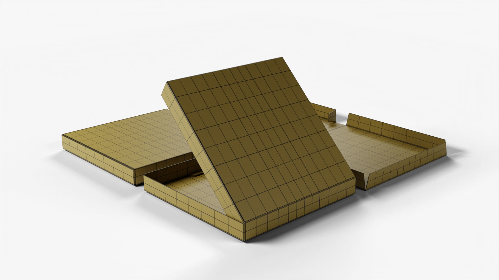 4-inch Pizza Boxes Kraft Paper Mockup 3D Model Collection_19