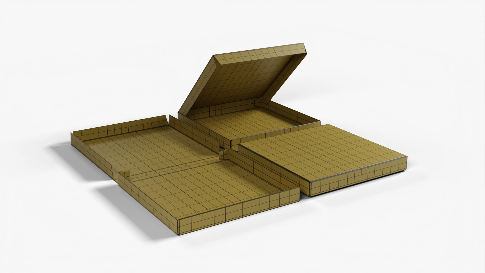 4-inch Pizza Boxes Kraft Paper Mockup 3D Model Collection_18