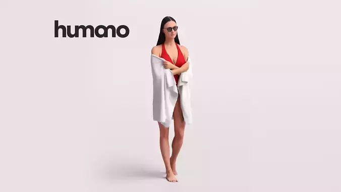 Humano Woman with towel standing on the pool -2512-050-7617