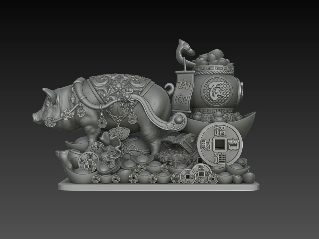 Zodiac Pig 3D Model 3D print model_1