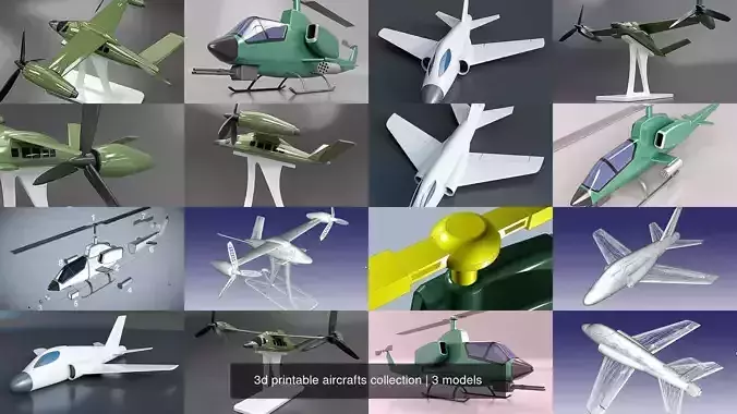 3d printable aircrafts collection 