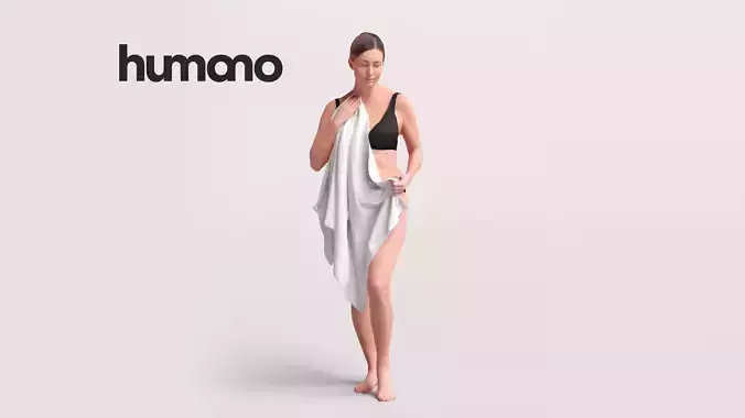 Humano Woman with towel standing on the pool -2512-032-7390