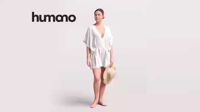 Humano Woman with hat standing on the pool -2512-032-7365