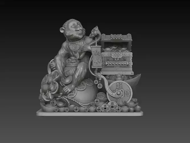 Zodiac Monkey 3D Model 3D print model