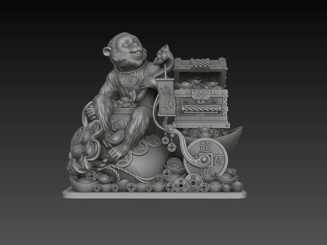 Zodiac Monkey 3D Model 3D print model_0
