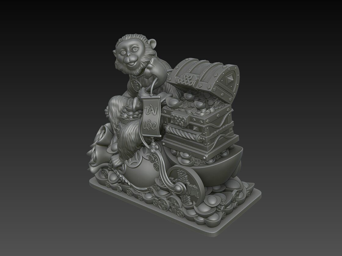 Zodiac Monkey 3D Model 3D print model_3