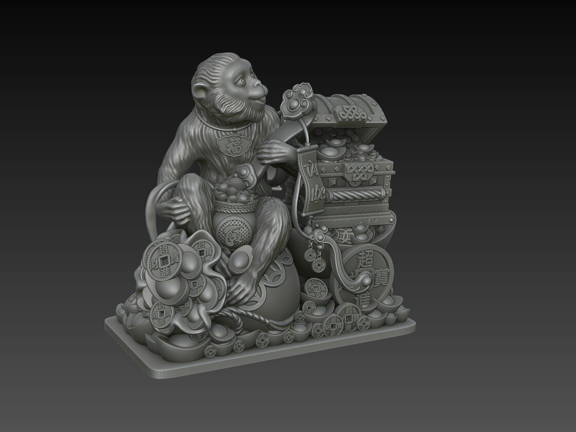 Zodiac Monkey 3D Model 3D print model_1