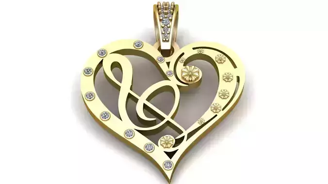 stylish heart  PANDANT 3D PRINTABLE MODAL 