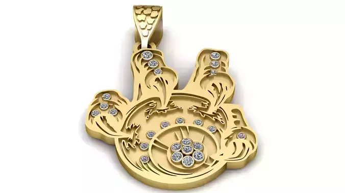  Iced DrippyPANDANT 3D PRINTABLE MODAL 