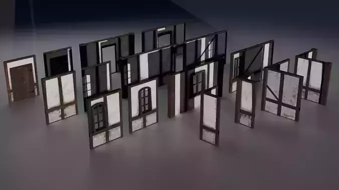 Medieval Wall Pack Modular Low Poly Architecture 