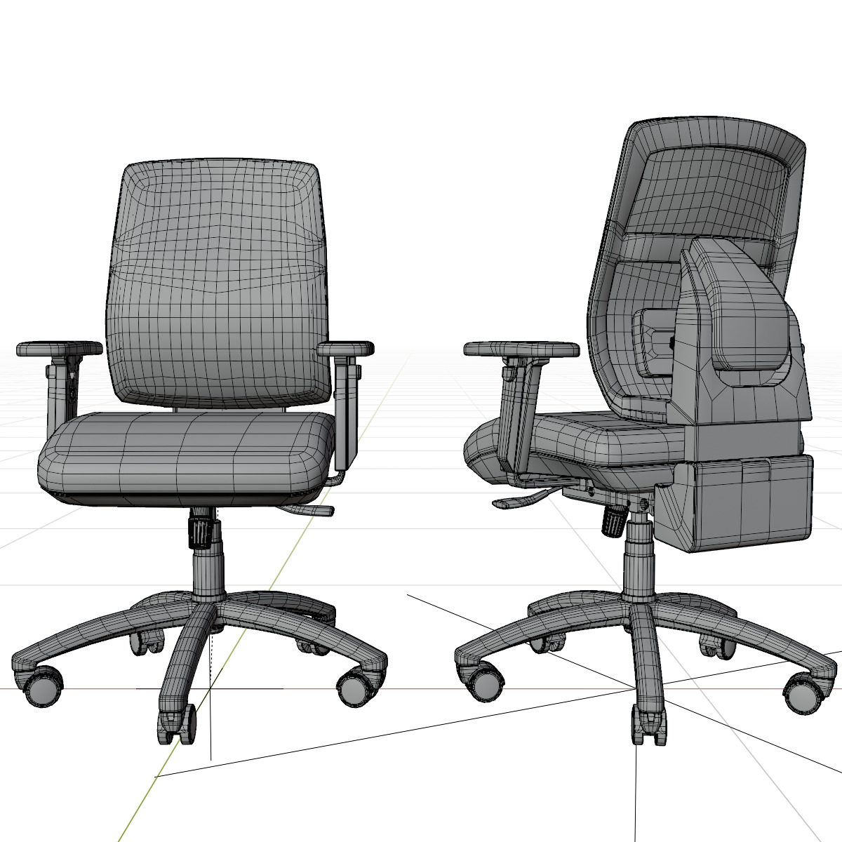 computer chair 06 Low-poly 3D model_1