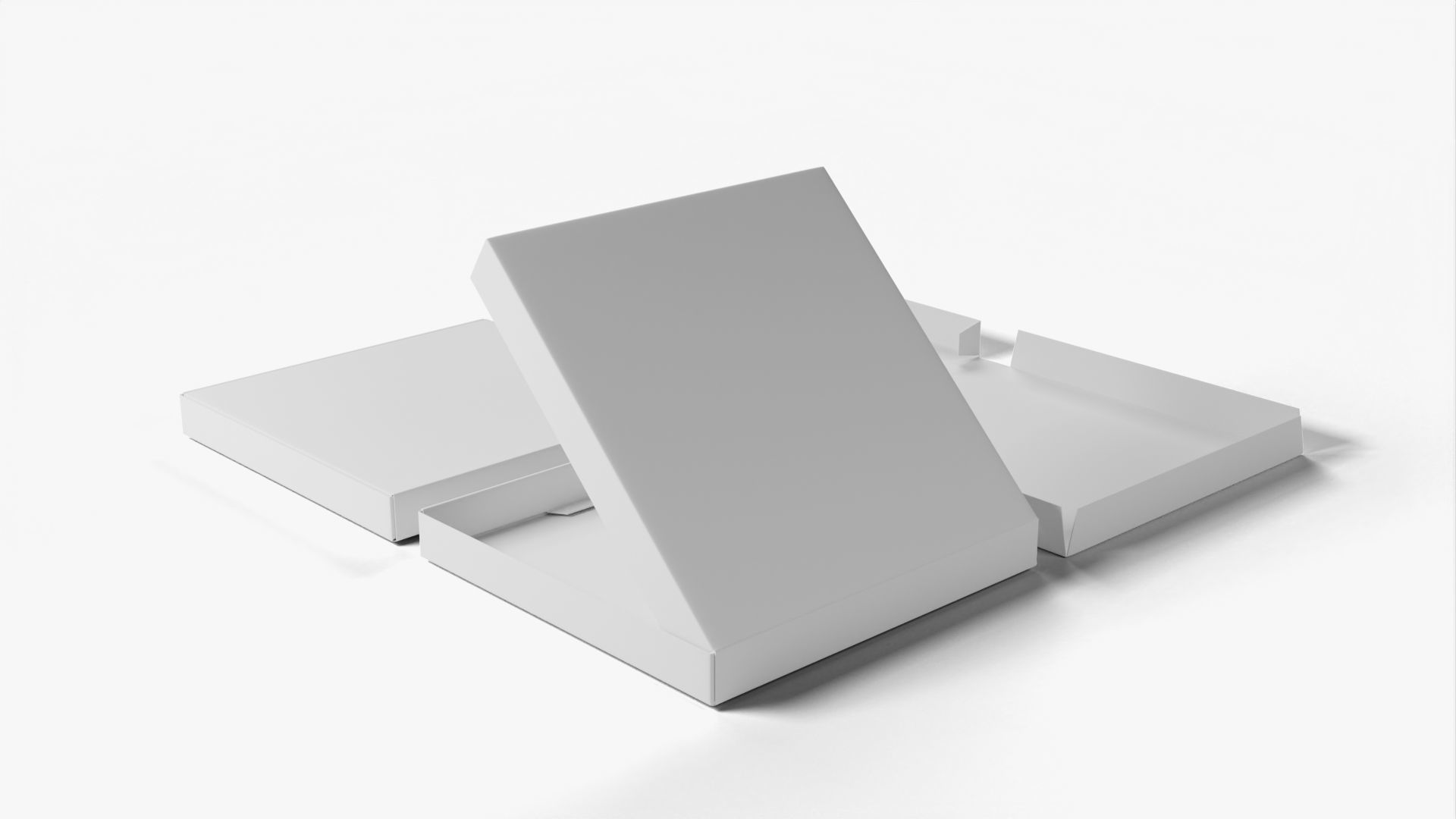 4-inch Pizza Boxes White Paper Mockup 3D Model Collection_14