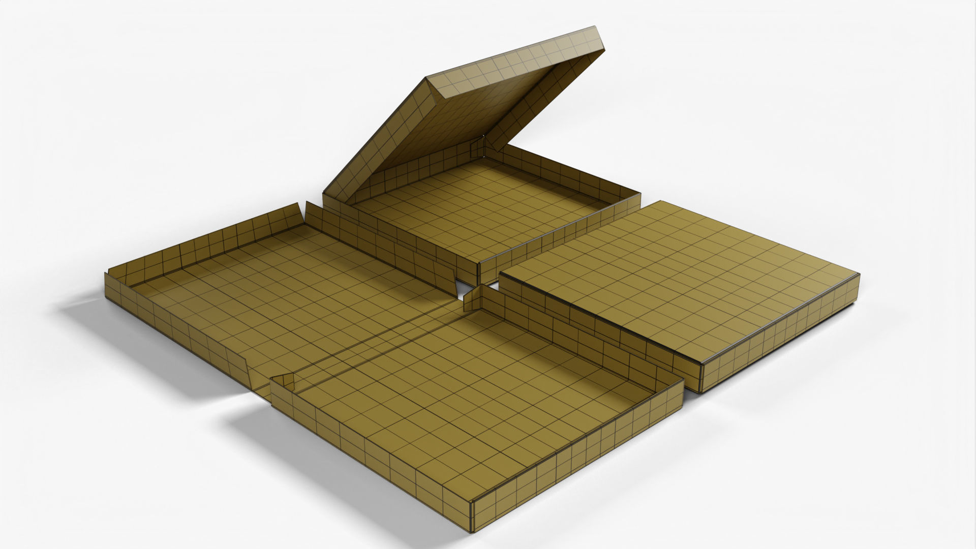 4-inch Pizza Boxes White Paper Mockup 3D Model Collection_17