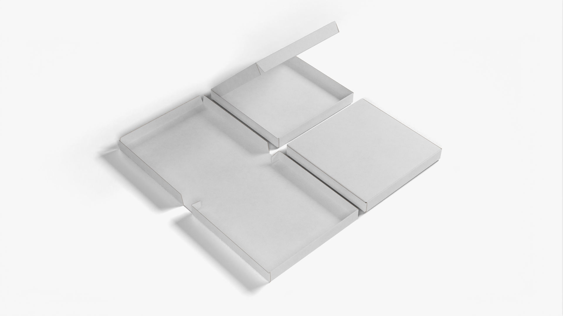 4-inch Pizza Boxes White Paper Mockup 3D Model Collection_10
