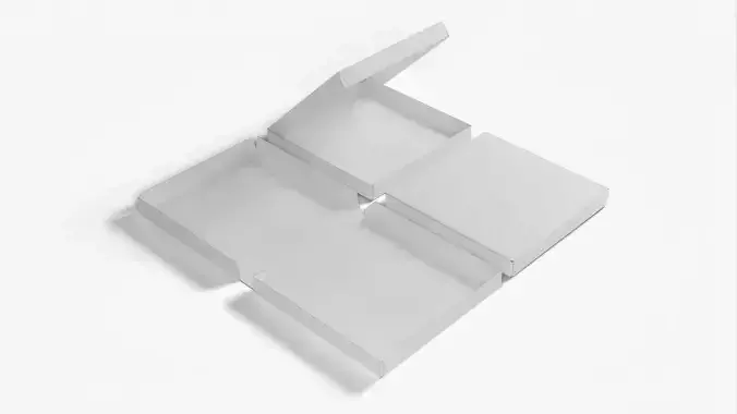 4-inch Pizza Boxes White Paper Mockup 3D Model Collection
