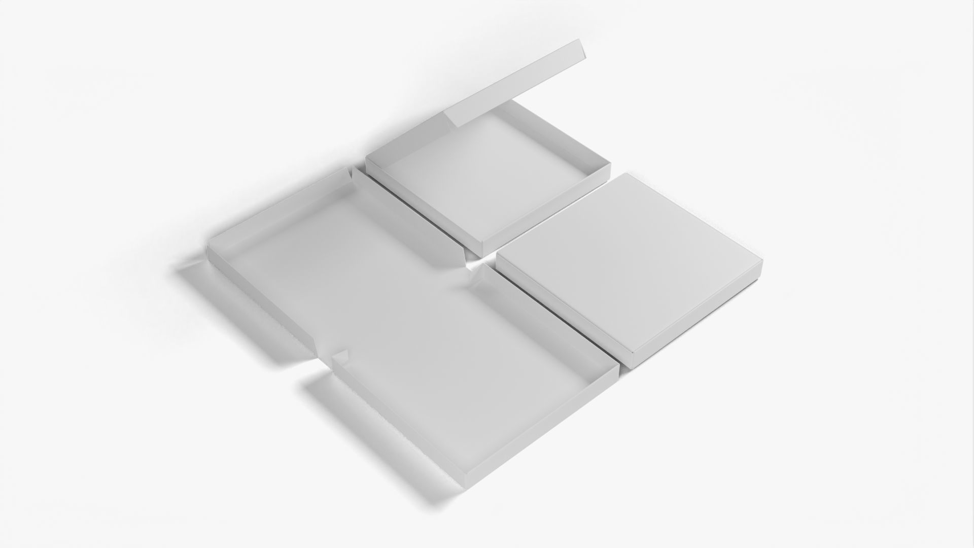 4-inch Pizza Boxes White Paper Mockup 3D Model Collection_15