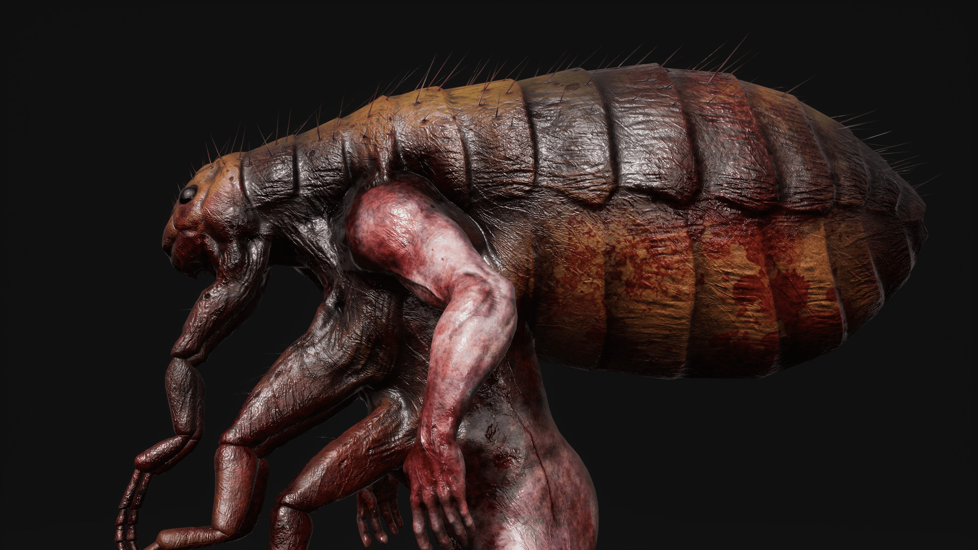 Mutant Flea - Horror Insects Collection Low-poly 3D model_9
