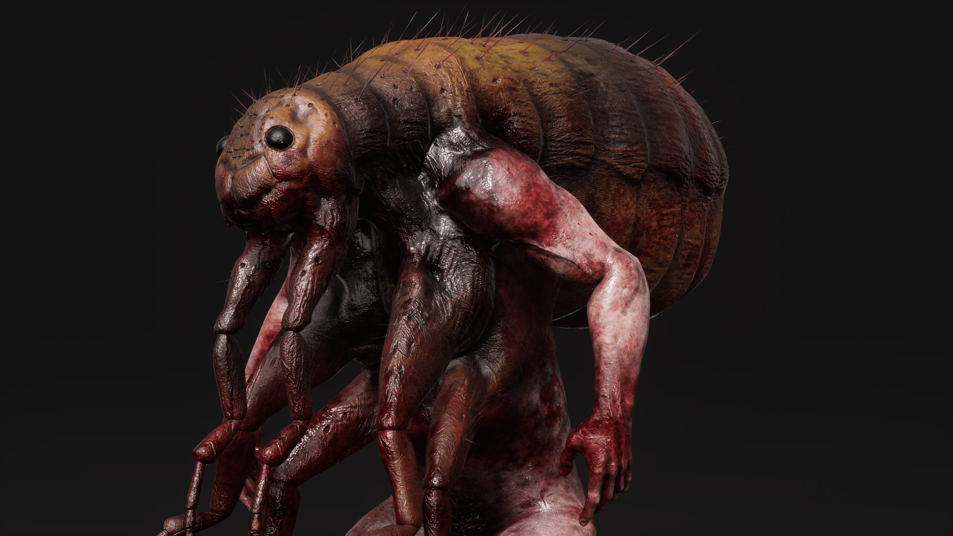 Mutant Flea - Horror Insects Collection Low-poly 3D model_6