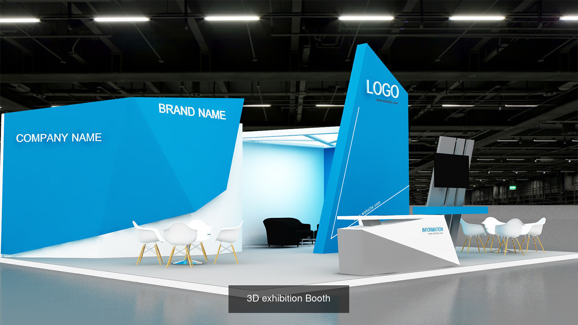 1 with 16 Exhibition Stand  Booth 3D model 3D Model 3D Model Collection_3