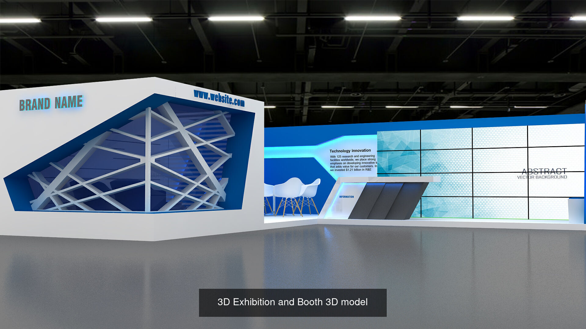 1 with 16 Exhibition Stand  Booth 3D model 3D Model 3D Model Collection_9