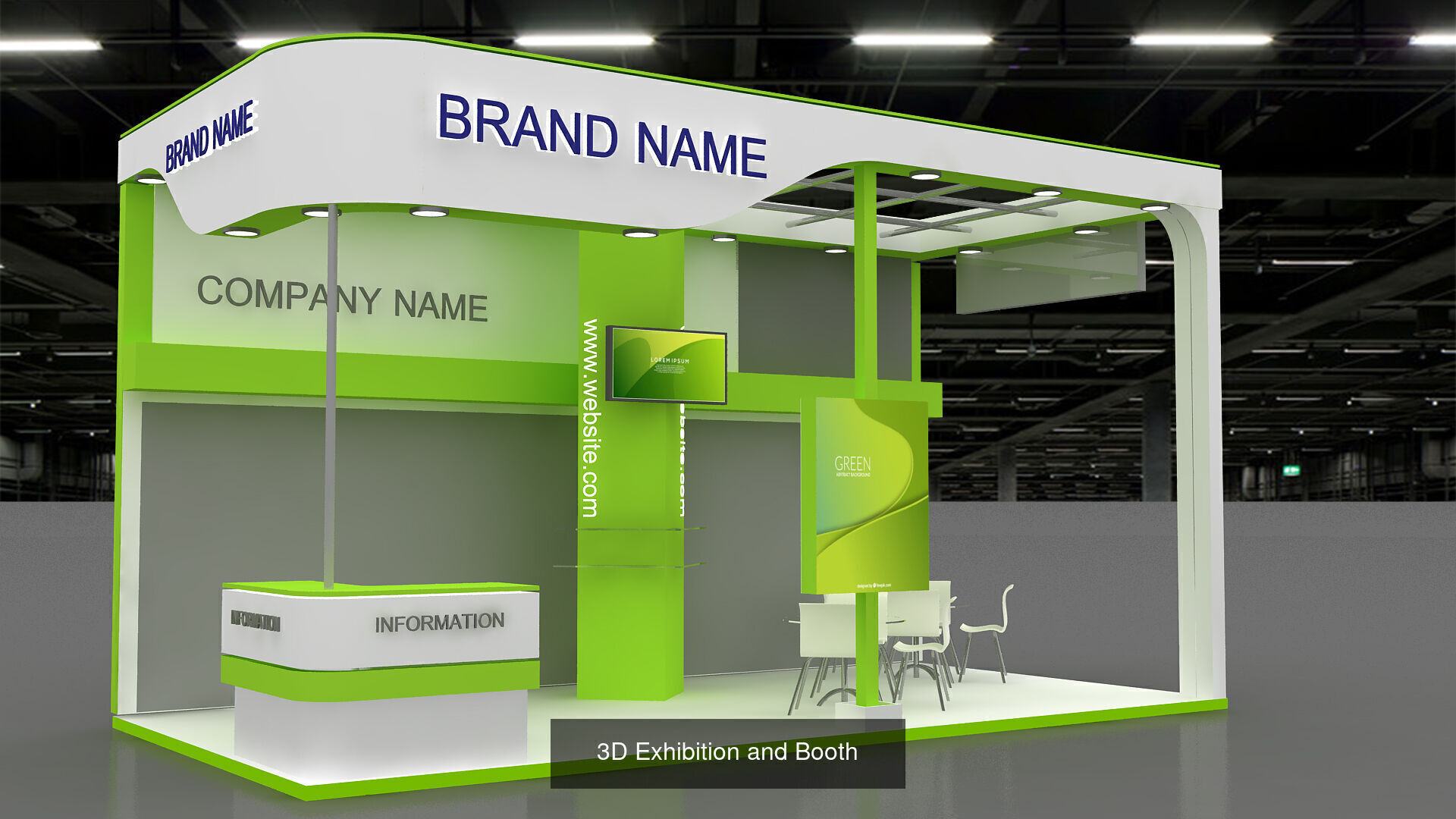 1 with 16 Exhibition Stand  Booth 3D model 3D Model 3D Model Collection_4
