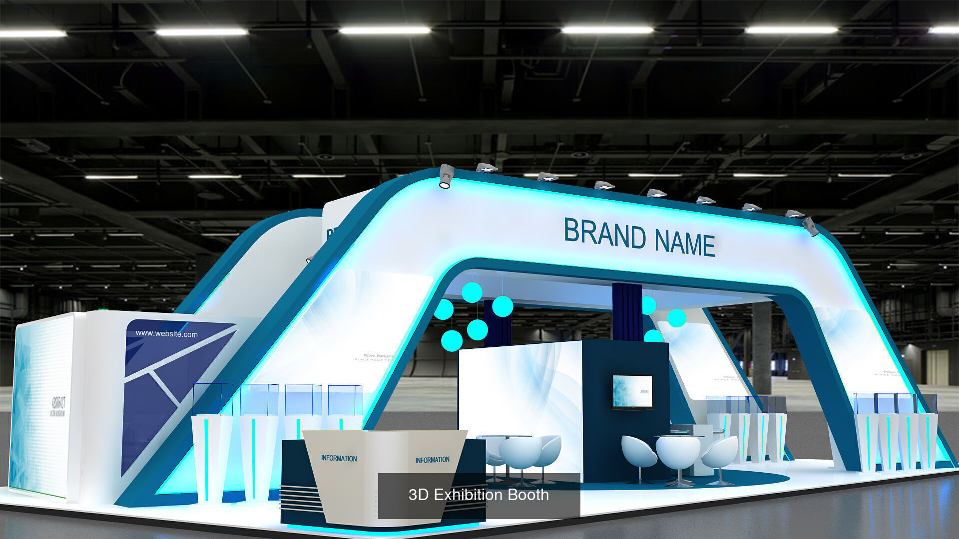 1 with 16 Exhibition Stand  Booth 3D model 3D Model 3D Model Collection_5