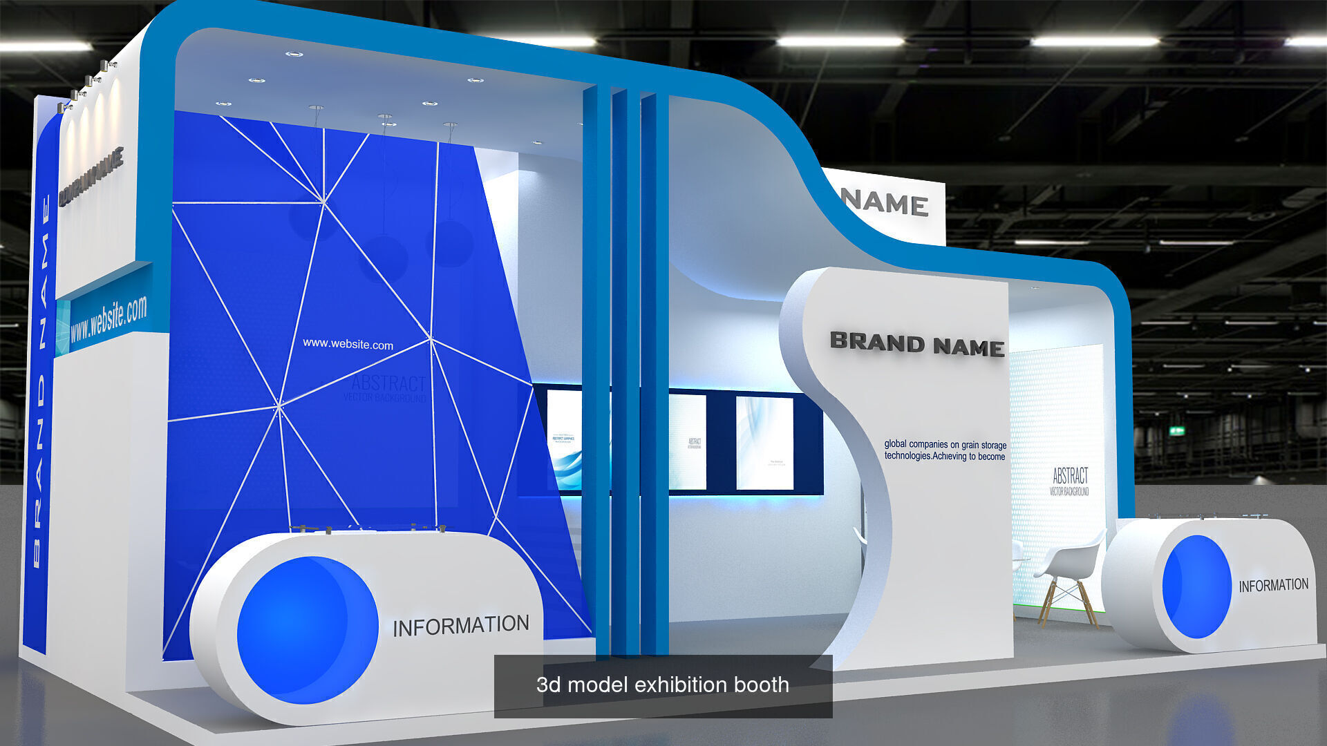 1 with 16 Exhibition Stand  Booth 3D model 3D Model 3D Model Collection_11