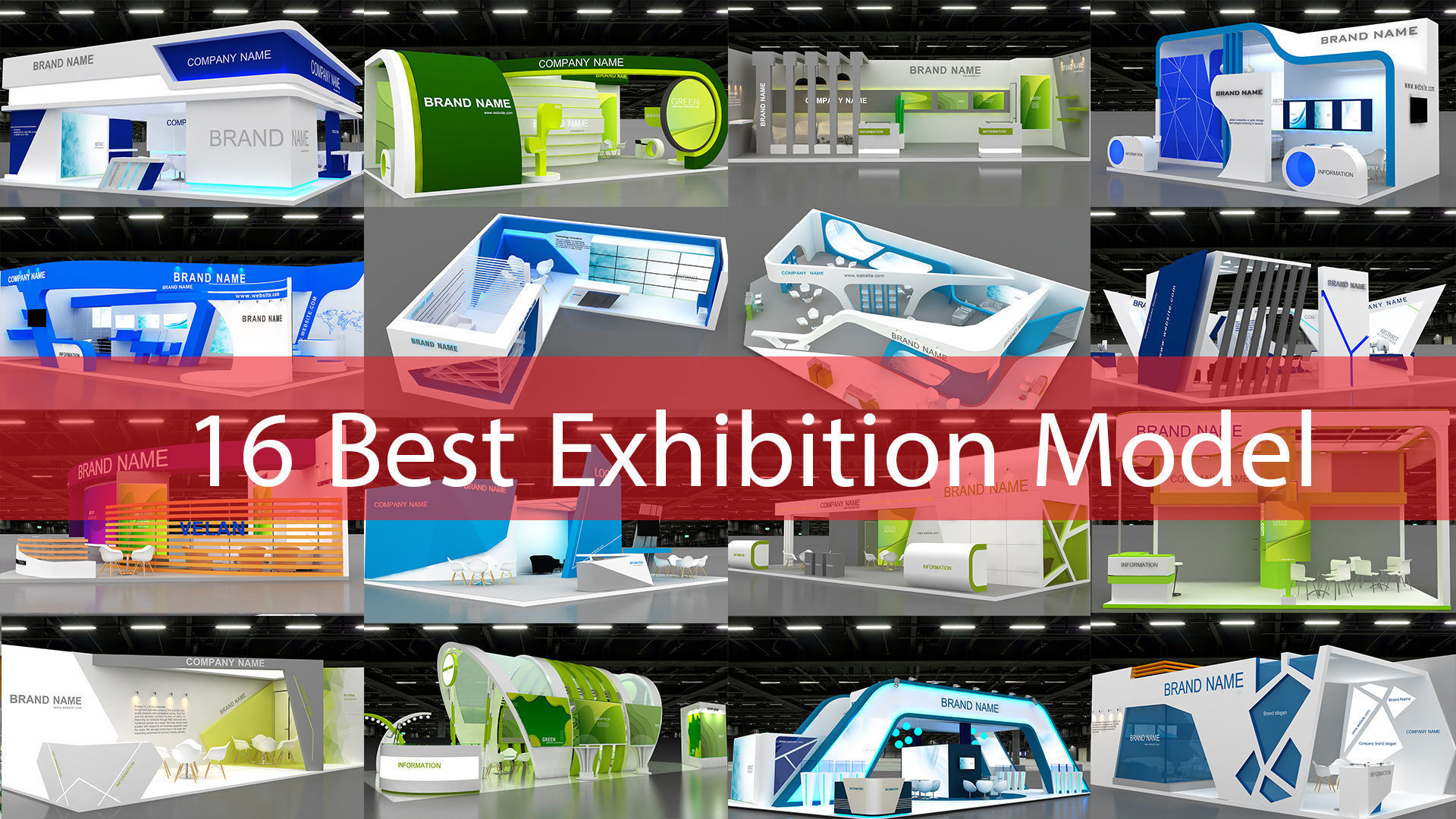 1 with 16 Exhibition Stand  Booth 3D model 3D Model 3D Model Collection_18