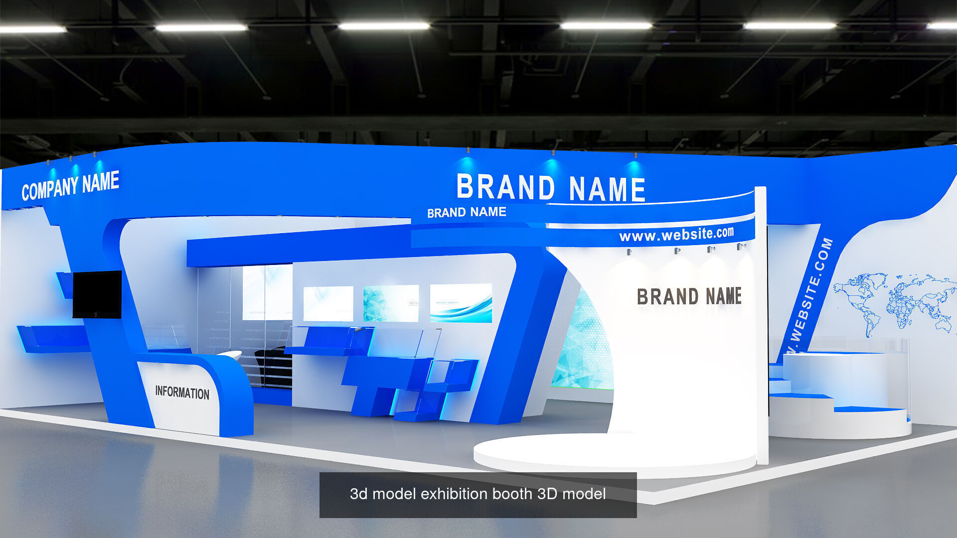 1 with 16 Exhibition Stand  Booth 3D model 3D Model 3D Model Collection_10