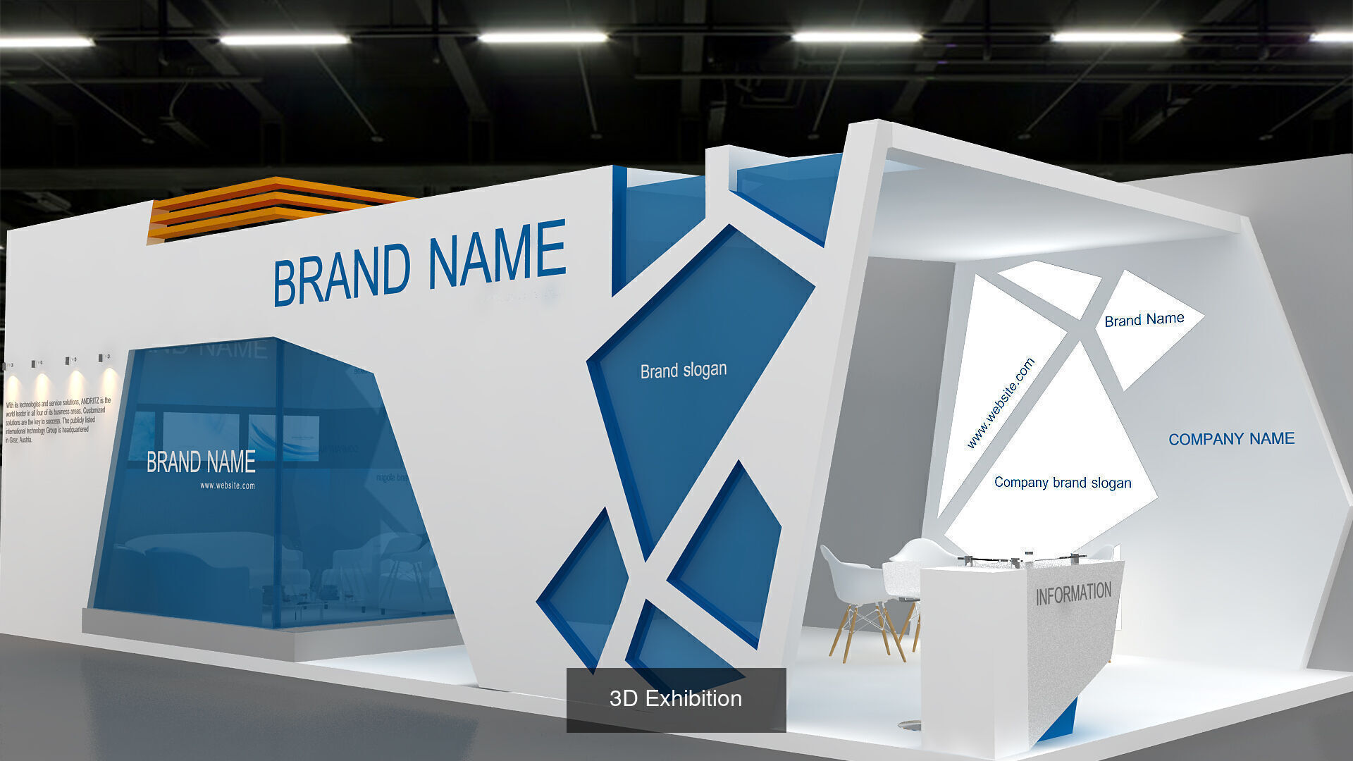 1 with 16 Exhibition Stand  Booth 3D model 3D Model 3D Model Collection_17