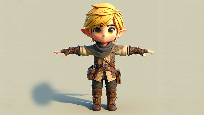 ELF Boy 3D Character Model Low-poly 3D model