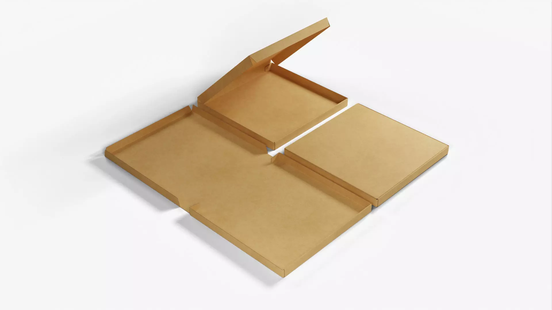 6-inch Pizza Boxes Kraft Paper Mockup 3D Model Collection_0