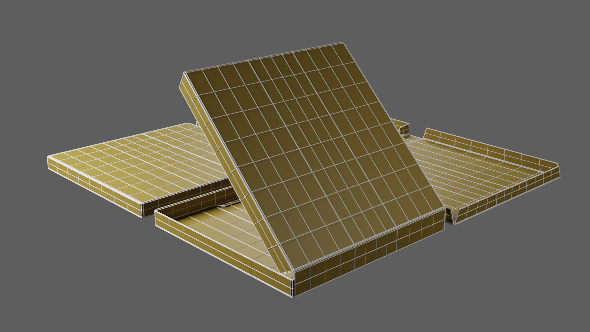 6-inch Pizza Boxes Kraft Paper Mockup 3D Model Collection_18