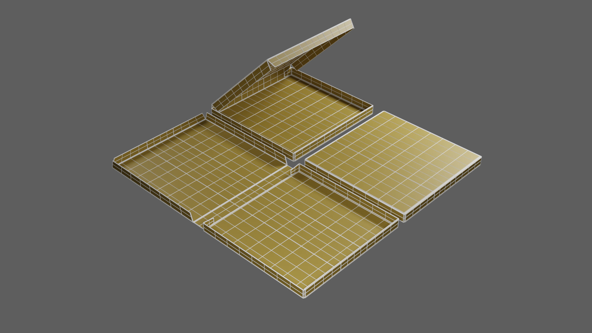 6-inch Pizza Boxes Kraft Paper Mockup 3D Model Collection_16