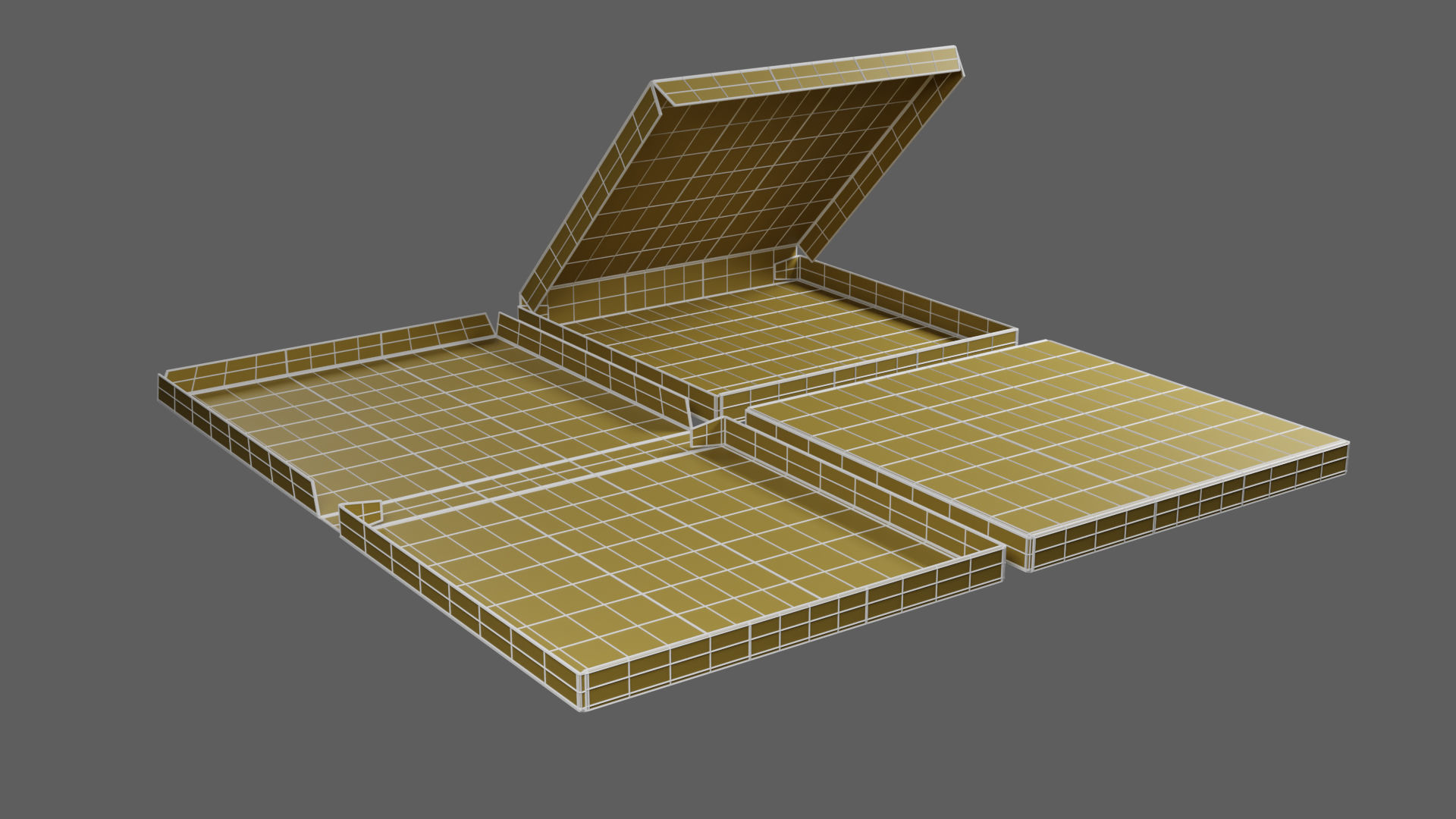 6-inch Pizza Boxes Kraft Paper Mockup 3D Model Collection_17