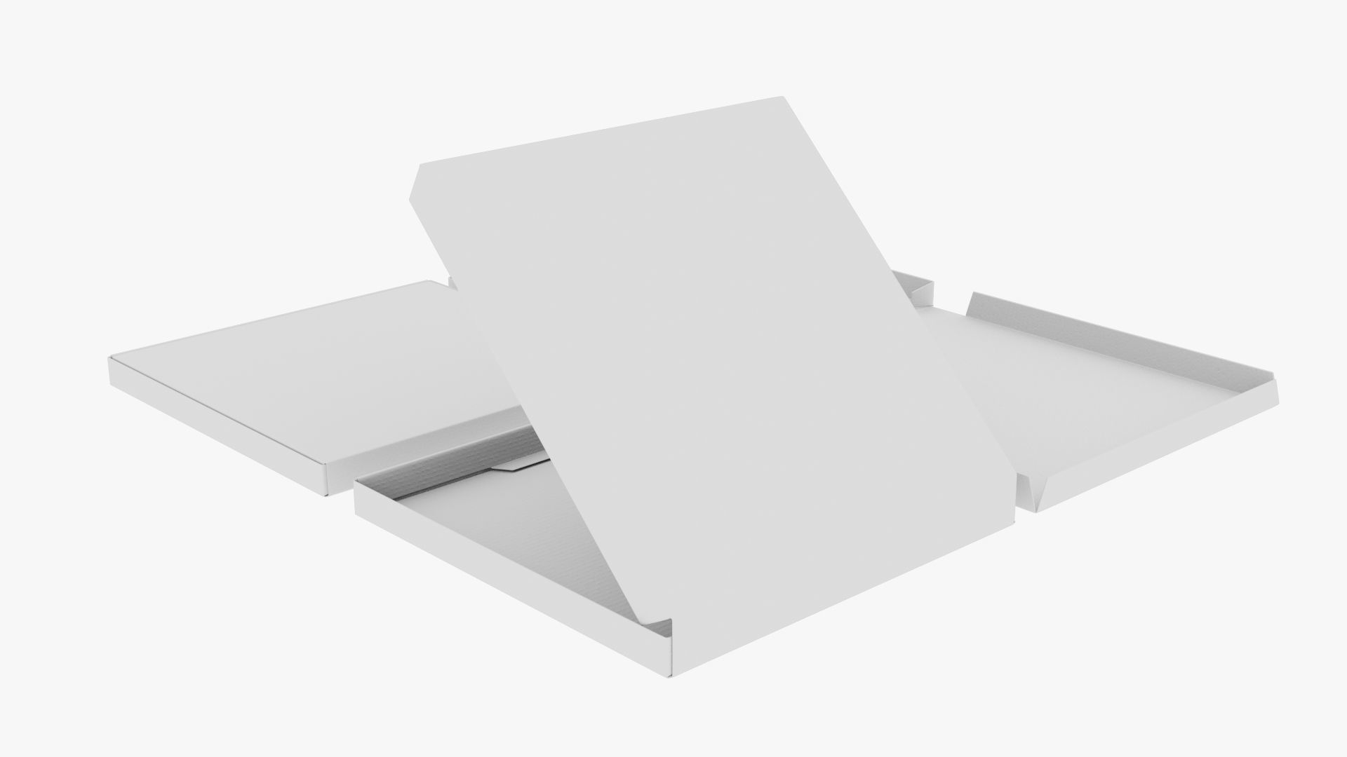 6-inch Pizza Boxes Kraft Paper Mockup 3D Model Collection_13