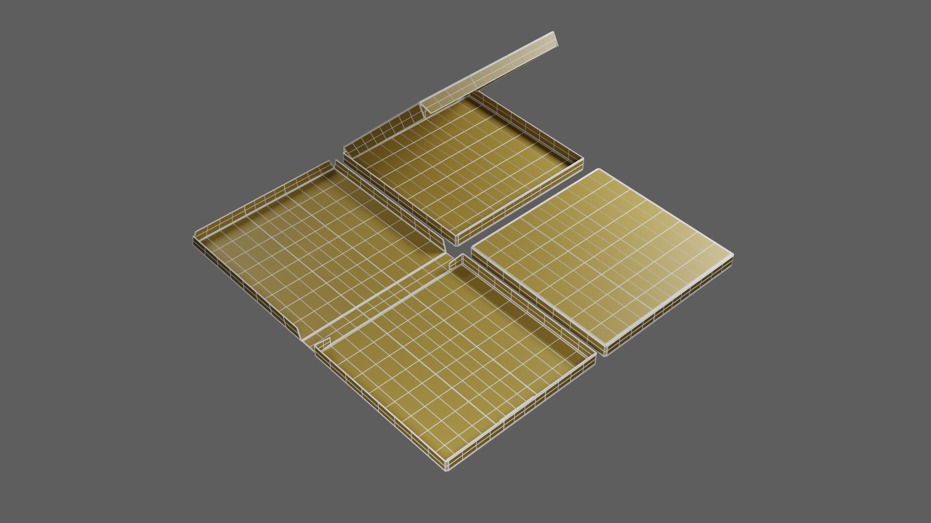 6-inch Pizza Boxes Kraft Paper Mockup 3D Model Collection_19