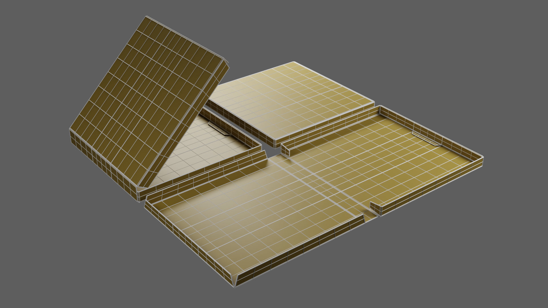 6-inch Pizza Boxes Kraft Paper Mockup 3D Model Collection_20