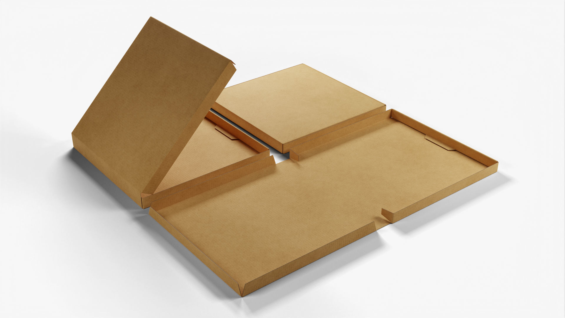 6-inch Pizza Boxes Kraft Paper Mockup 3D Model Collection_10