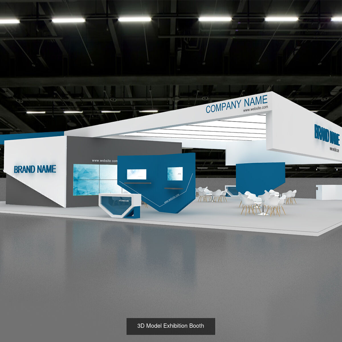 2 With 20 Exhibition Stand Stall Booth 3D Model Collection _23