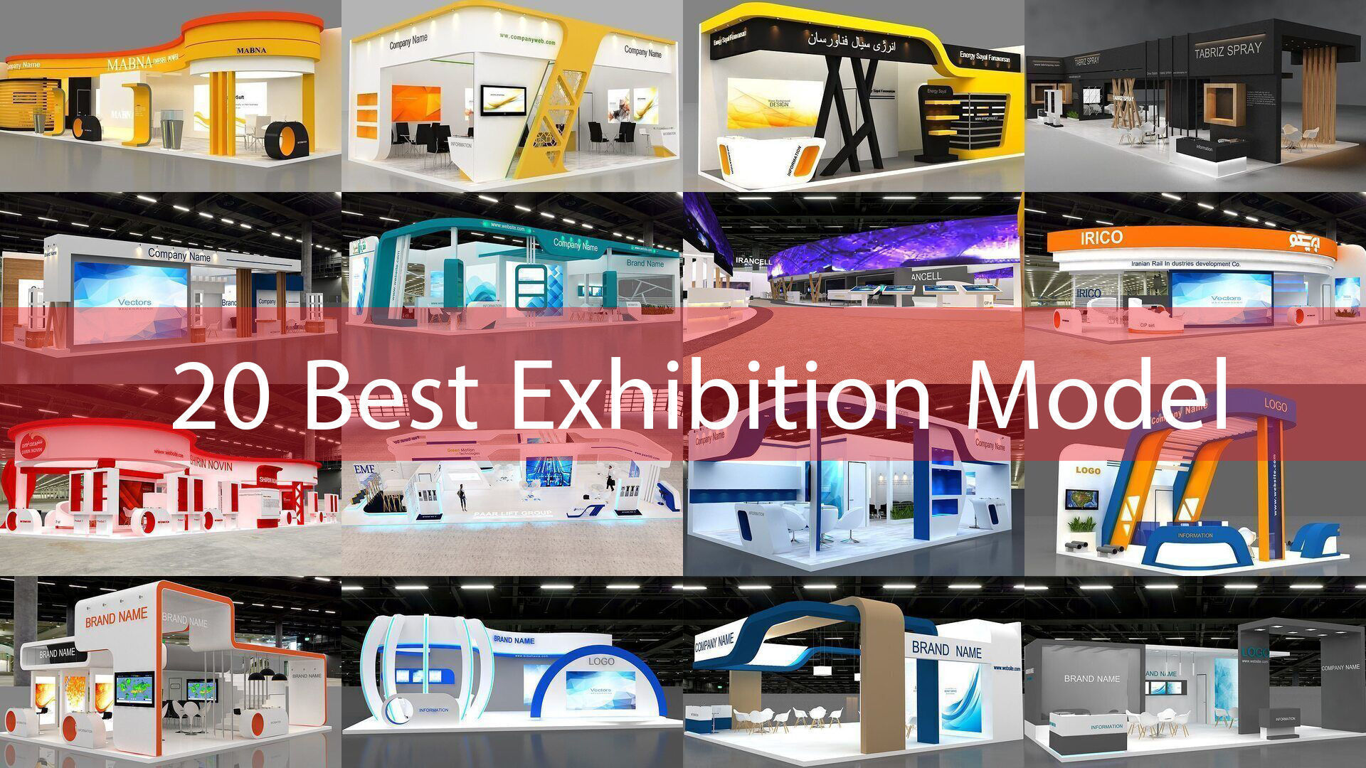2 With 20 Exhibition Stand Stall Booth 3D Model Collection _25