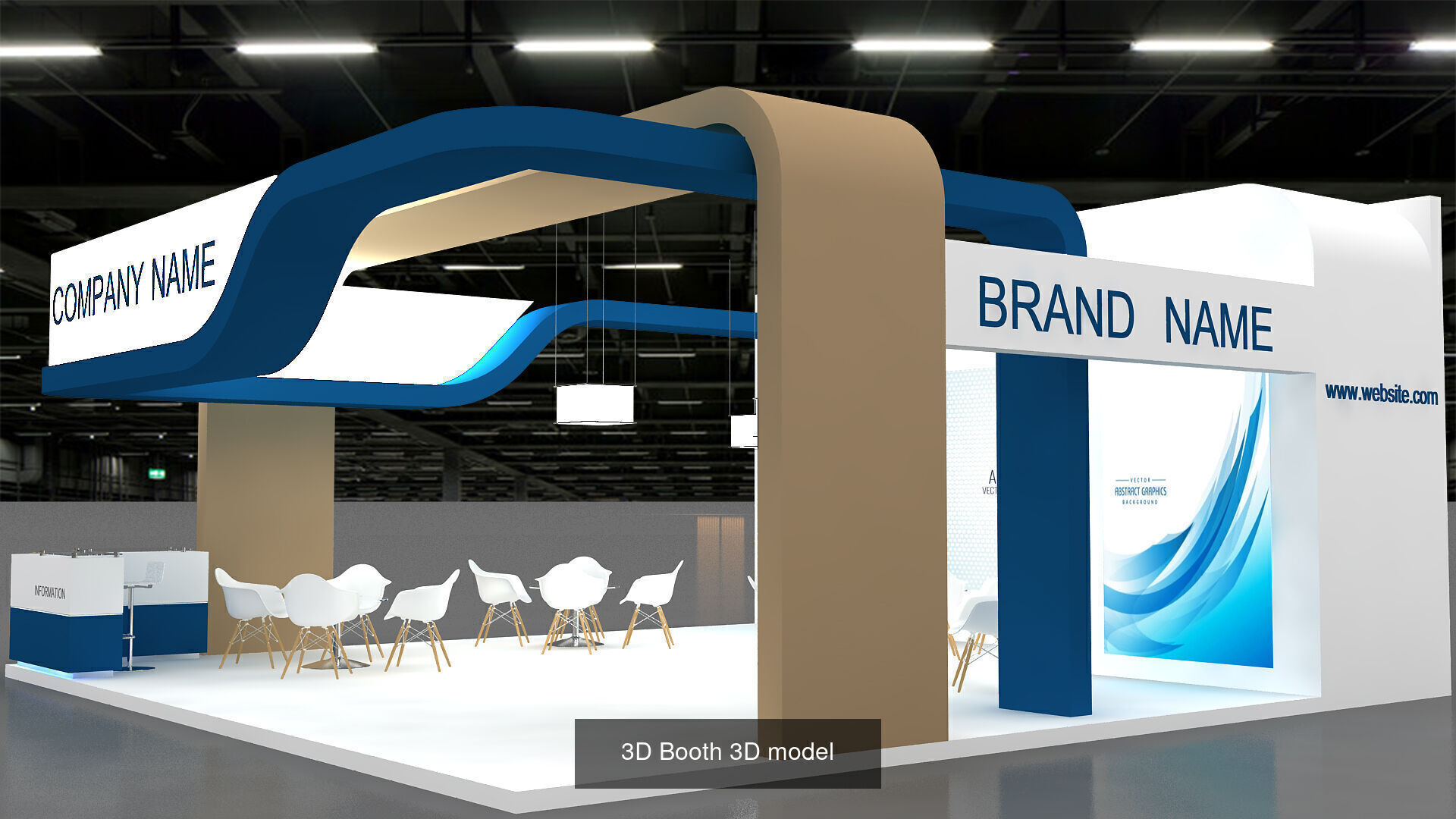 2 With 20 Exhibition Stand Stall Booth 3D Model Collection _19