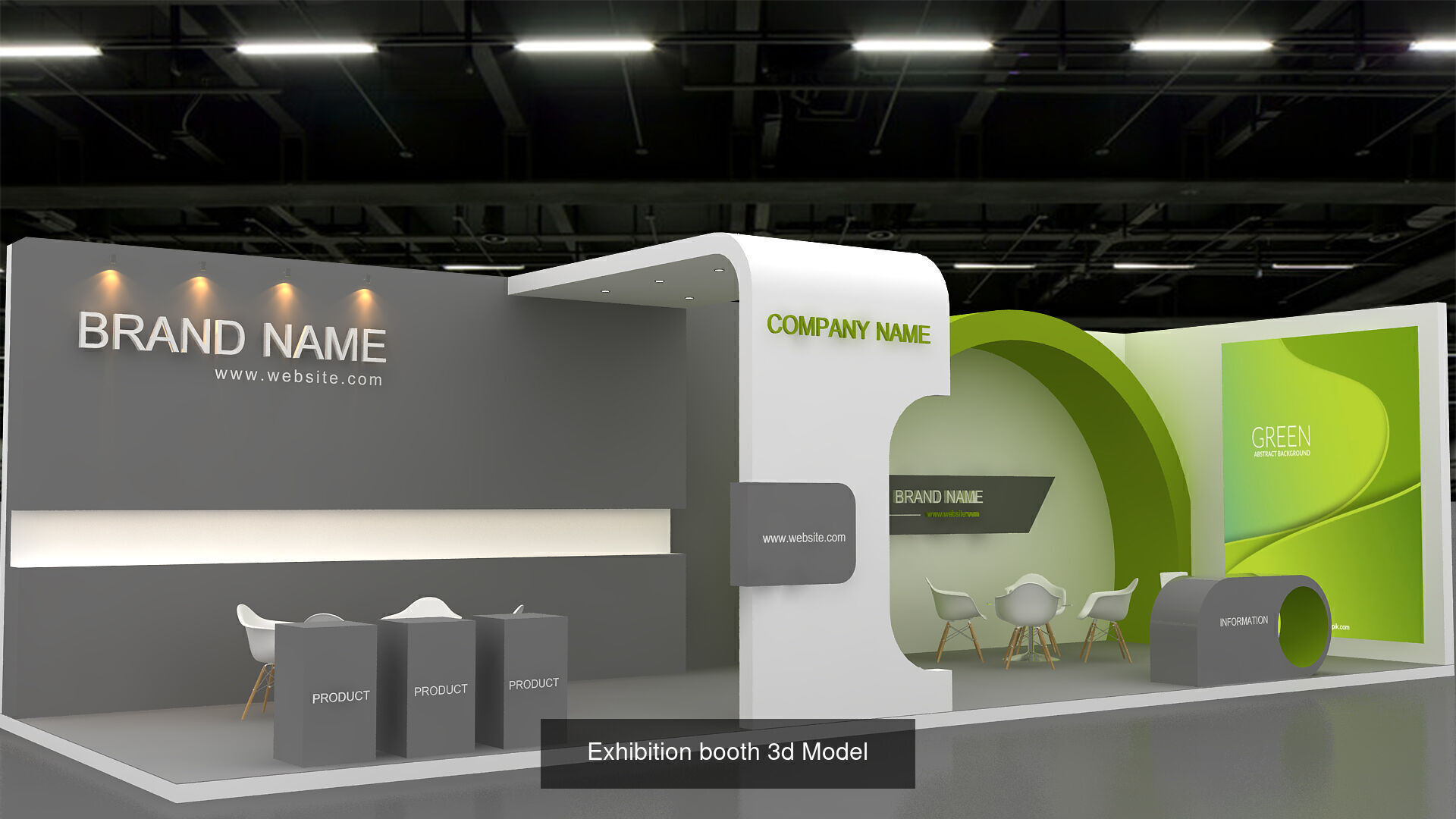 2 With 20 Exhibition Stand Stall Booth 3D Model Collection _24
